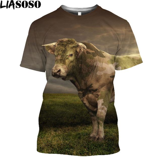 Футболка с принтом «Испанская коррида», 3D летние мужские рубашки с короткими рукавами и модной мужской одеждой с изображением животных, топы