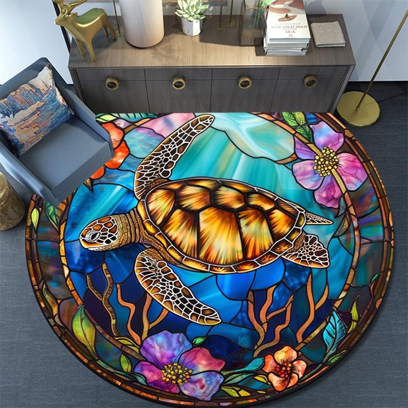 Круглый ковер с мультяшным принтом, ковер для гостиной, спальни, дивана, игровой комнаты, декор, нескользящий коврик для пола