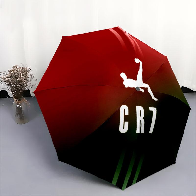 1 шт. Автоматический складной зонт - с рисунком Криштиану Роналду CR7, Портативный и складная конструкция с 8 спицами, Рождественские и Дни рождения Подарки