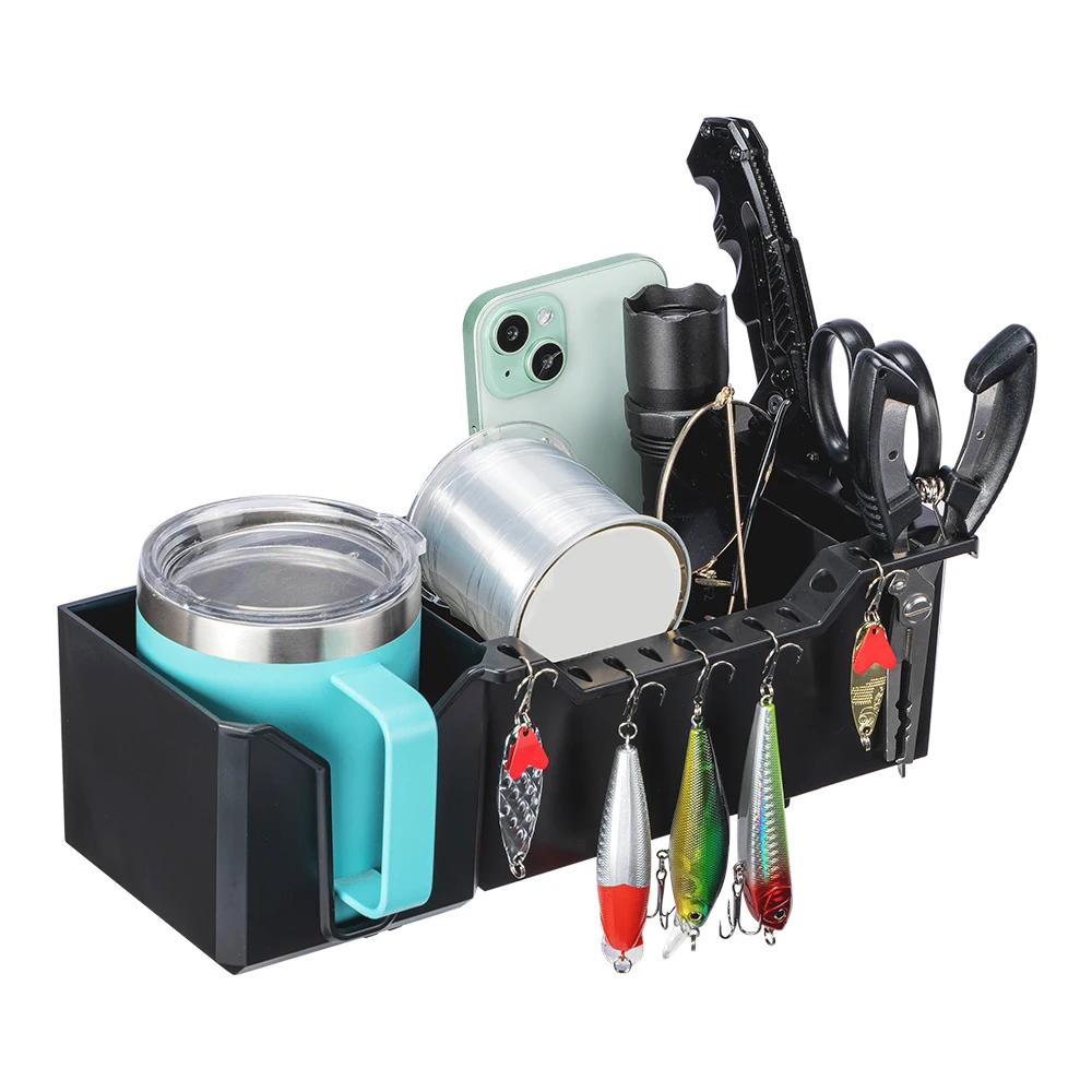 Boat Cup Holder Marine Caddy Organizer with Storage Tray Universal Drink Holder for Bass Boat Kayak Pontoon Boat Accessories