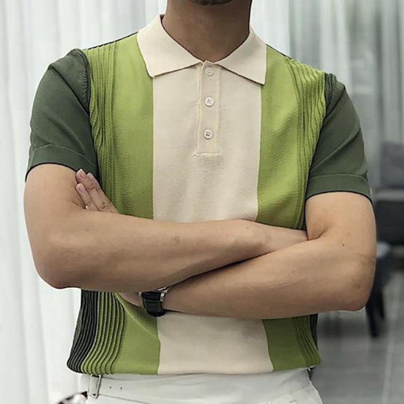 Striped Breathable Comfortable Short Sleeve Mens POLO Shirt Summer Casual Daily Outdoor Golf Walking Fashion Top Tee