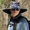 Sun Hat with Solar-Powered Dual Fans Wide-Brimmed Outdoor Fishing Hat with USB Charging Breathable Mesh Fishermen Hat