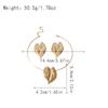 Fashion metal leaf collar stud earrings set simple light luxury earrings plain ring leaf pendant fashion explosion