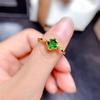 Ретро Изумрудный Циркон Кристалл Женские Модные Украшения Креативное Геометрическое Нишевое Кольцо