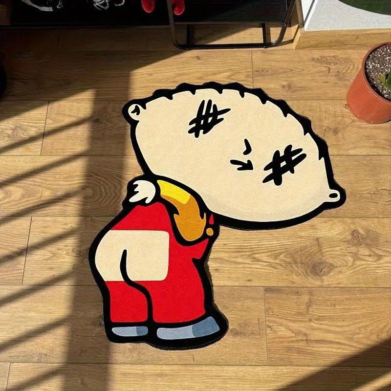 Cartoon Characters Pattern Rug Irregular Bedroom Carpet Soft Fluffy Plush Bedside Carpets Home Decoration Non-slip Floor Mat