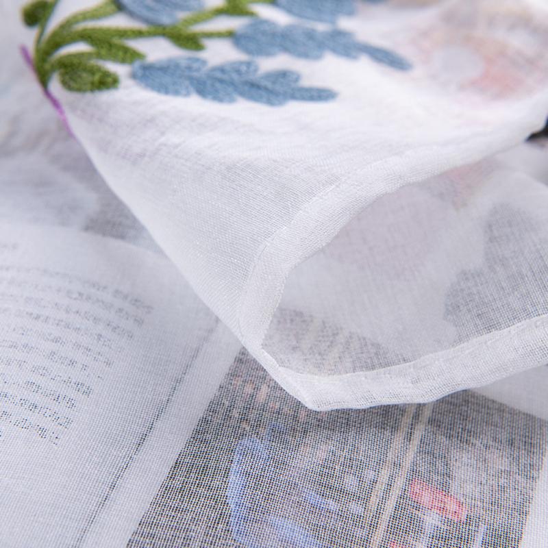 Kitchen Tiers Cabinet Embroidery Curtain Window Short Curtain Half Window Treatment