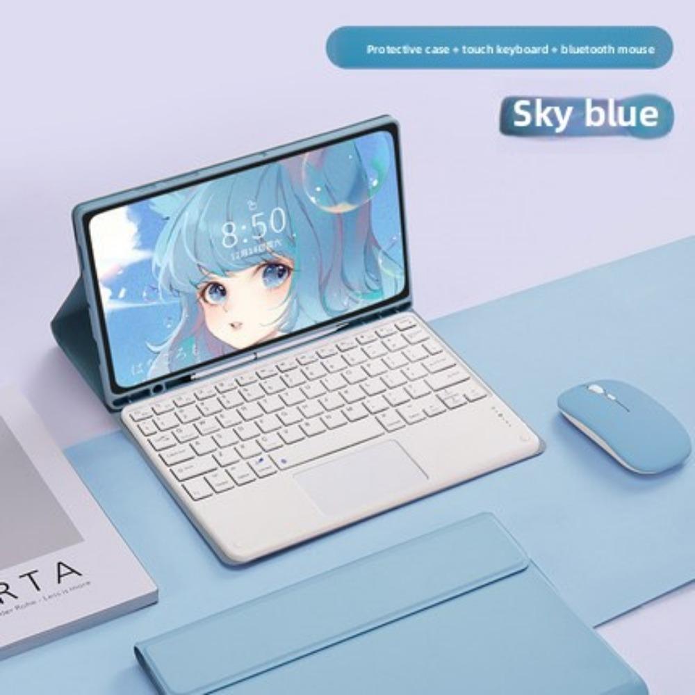 For Samsung Tablet P610 Bluetooth Keyboard Case with Silicone Cover Pen Holder S7 Lite Backlit Mouse A8