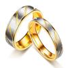 1pcs New Gold Color Ring Stainless Steel Couple Ring Fashion Batch Striped Ring Jewelry