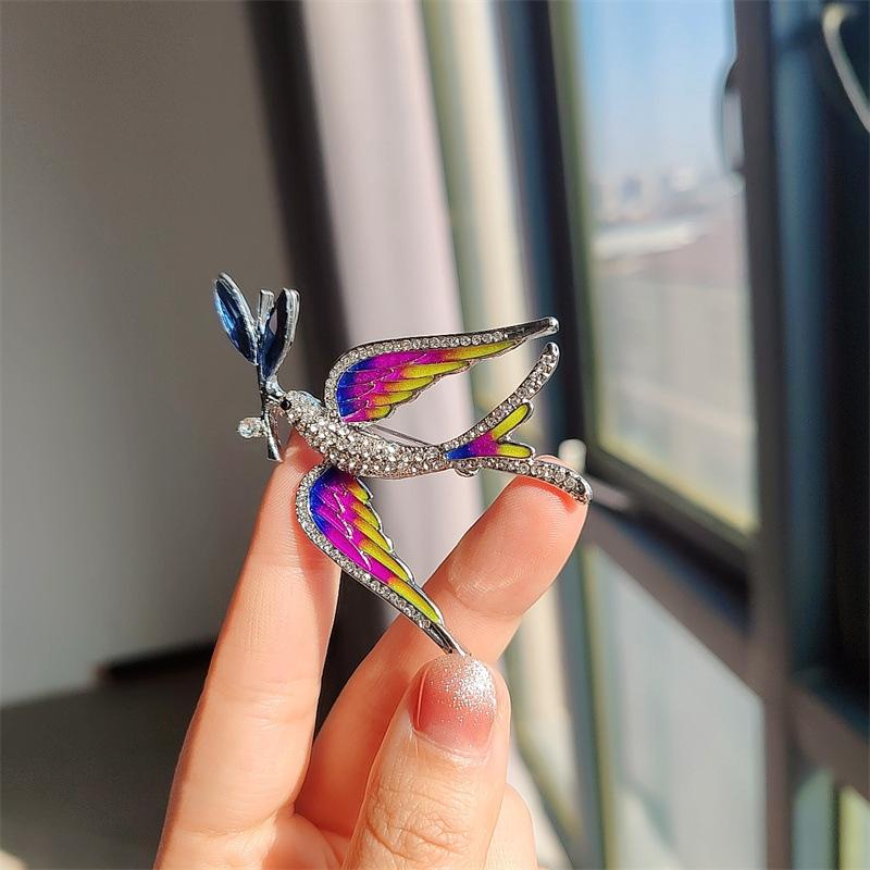 Синяя ласточка брошь высокого класса женская изысканная антибликовая булавка персонализированный эмалированный корсаж универсальный костюм аксессуары