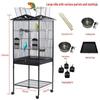 Luxury Black Metal Parrot Bird Cage Villa for Thrush
