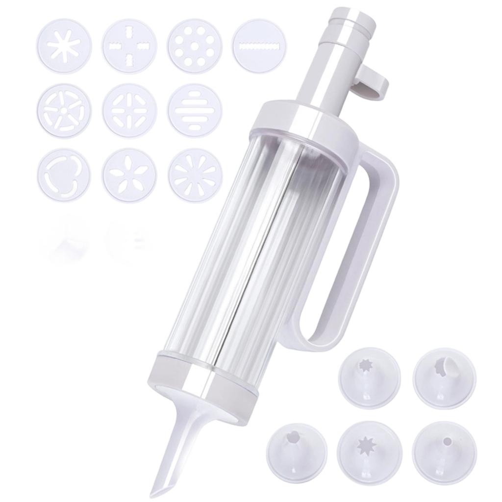 Cookie Press Gun Set with Multiple Discs and Icing Tips for Baking Cookie Molds and Decorating Tools for Home Kitchen Use