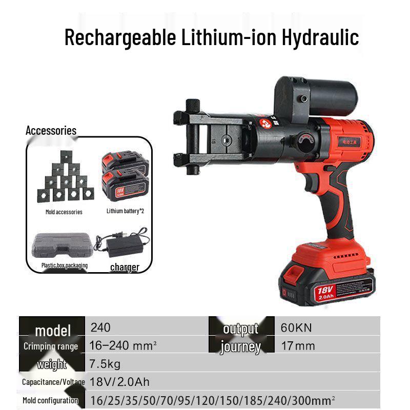 Compact Electric Hydraulic Crimping Tool for Cable Lugs and Wire Terminals (CM-70/240/300)