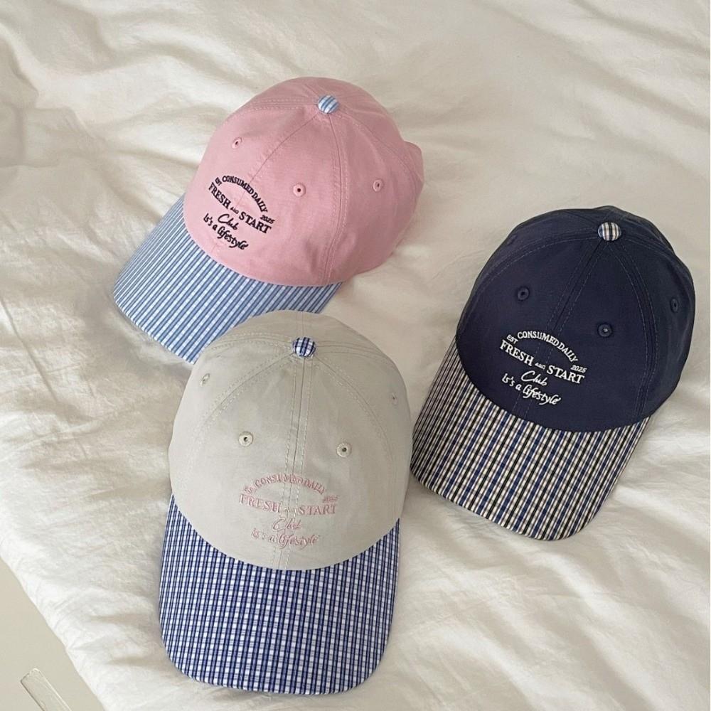 Spring Summer Baseball Hat Plaid Snapback Cap Fashion Peaked Cap  Girls