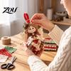 DIY Patchwork Kit for Christmas Ornament Holiday Decoration, Decorative Fabric Winter Seasonal Home Decor Craft Set with Traditional Patterns Display
