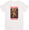 Мужская и женская футболка The Clash Music Fit из качественного хлопка Белая.