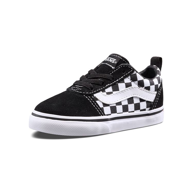 Vans Холщовые Прочные Низкие Кеды для Скейтборда Черно-Белая Шахматная Клетка Детские Кроссовки VN0A3QU1PVJ