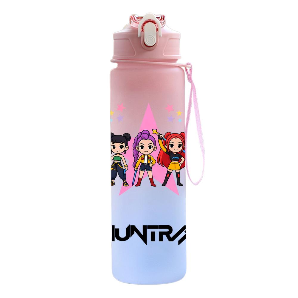 750Ml Water Bottle Demon Hunters Printed Large Capacity Drinking Cup Portable Outdoor Sports Water Cup Children Kid Gift