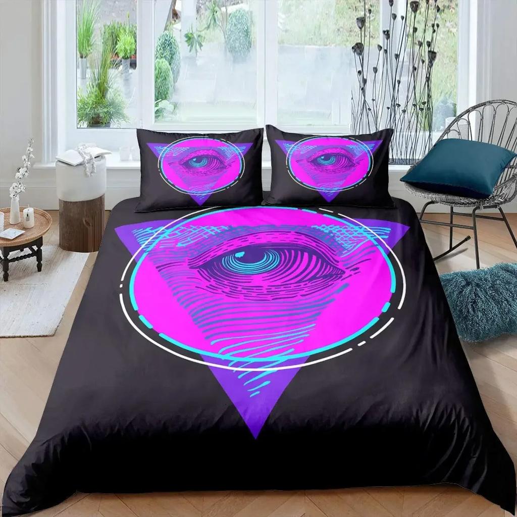 Пододеяльник с изображением мандалы King Queen в стиле бохо-психоделический комплект постельного белья для подростков и взрослых с изображением руки хамсы и глаза дьявола из полиэстера