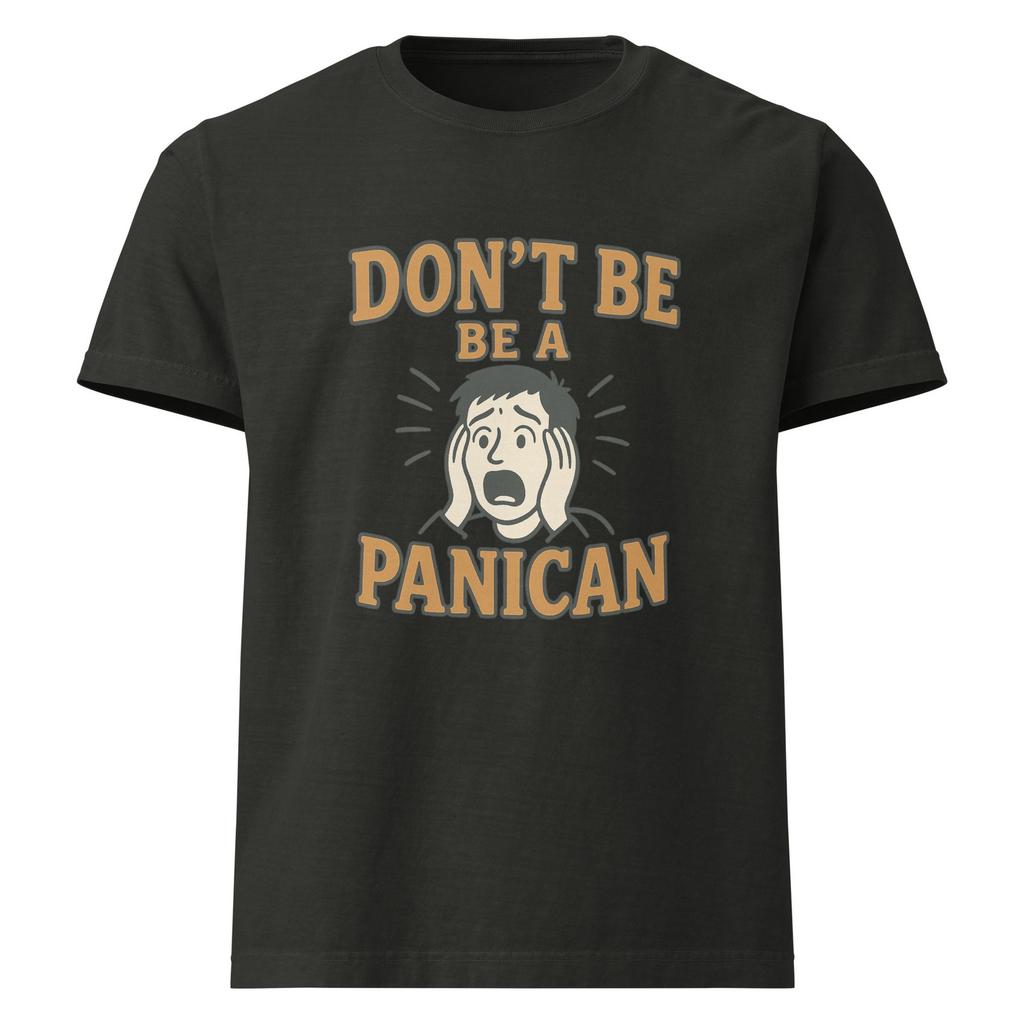 "Don't Be a Panican" Retro Panic Face Graphic Tee