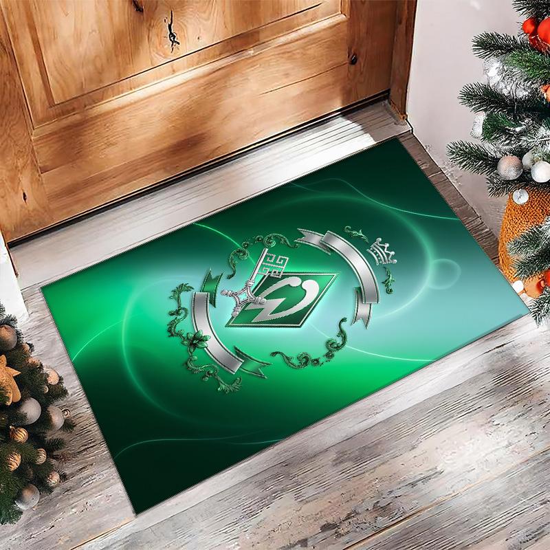 Werder Bremen Football Print Crystal Velvet Rug, Comfortable Water Absorbent Non Slip Indoor Floor Carpet