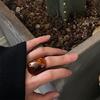 Классическое модное акриловое кольцо карамельного цвета для женщин, подходящее для повседневной носки и сочетаний