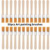 50 шт. - Нейлоновые кисти, Кисти для рисования с короткой деревянной ручкой, Кисти для акварели, Кисти для стен, Художественные кисти, Инструменты для чистки