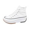 Thin Heightening Canvas Shoes Women'S New High-Top Casual Shoes Niche Muffin Thick-Soled White Shoes Versatile Shoes