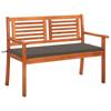 Day and Night - Day and Night 2-seater Garden Bench Solid Eucalyptus Wood and Cushion 120 Cm