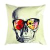 Skeleton Head Throw Pillow Cover With Linen Fabric For Home Decor And Living Room