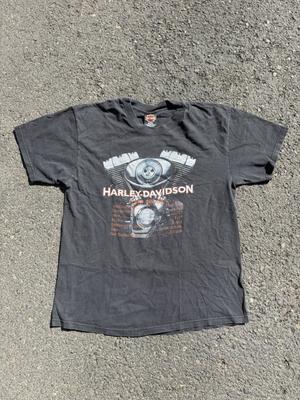 Винтажная мужская футболка Harley Davidson 90-х, байкерская, Джорджия, черная, размер L, унисекс