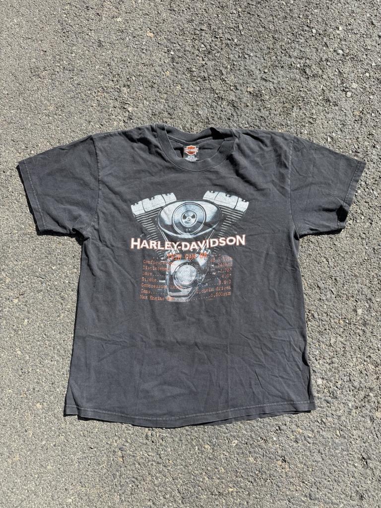 Винтажная мужская футболка Harley Davidson 90-х, байкерская, Джорджия, черная, размер L, унисекс