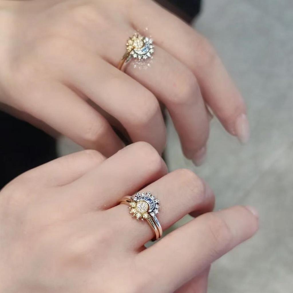 Парные necklace, bracelet, ring "Солнце и Луна" Модная цепочка для мужчин и женщин Хороший друг Парные подарки Трендовые украшения