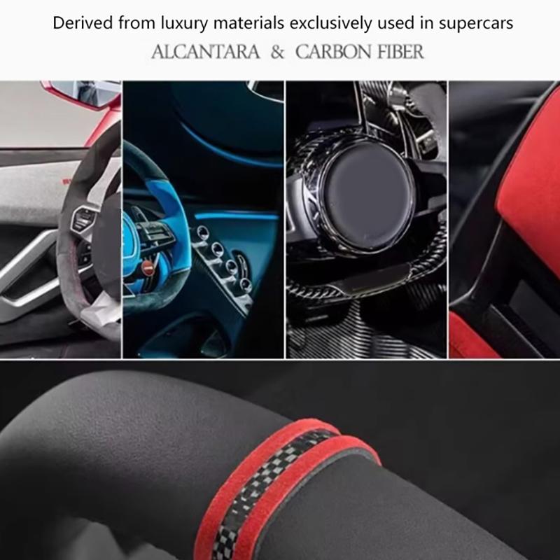 Car Universal Steering Wheel Center Marker Sticker Made Of Alcantara Carbon Fiber Accessories