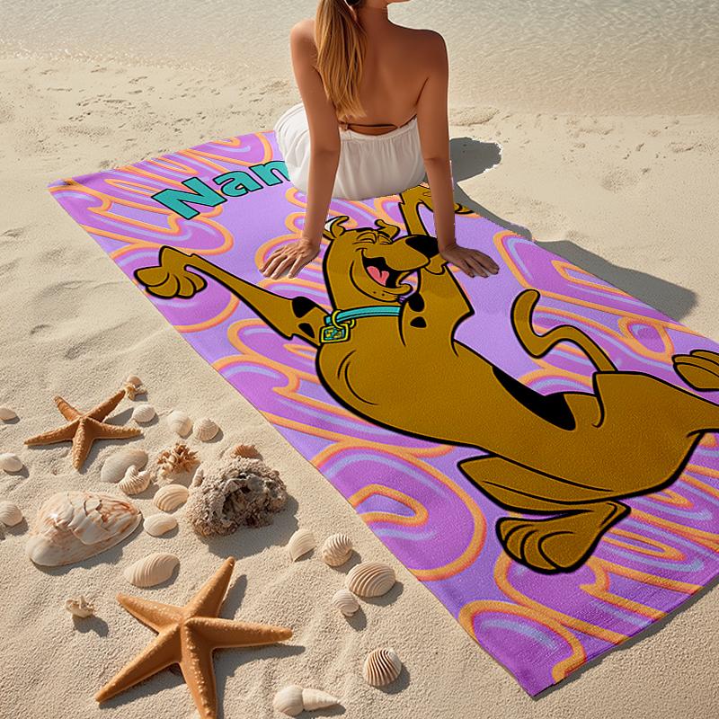 Custom Name Ultra-Soft Beach Towel with Scooby-Doo Theme,Ideal for Pool - Camping, Diving - Perfect Travel Essential, Vibrant Beach Towel.