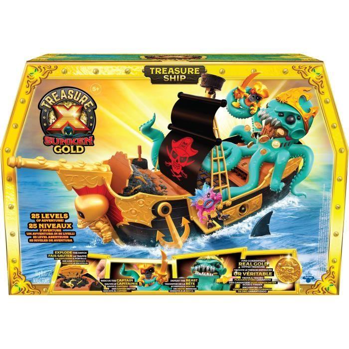 Jouet - WORLDS APART - Trésor X 41579 - Bateau Pirate avec figurines et trésors en or véritable