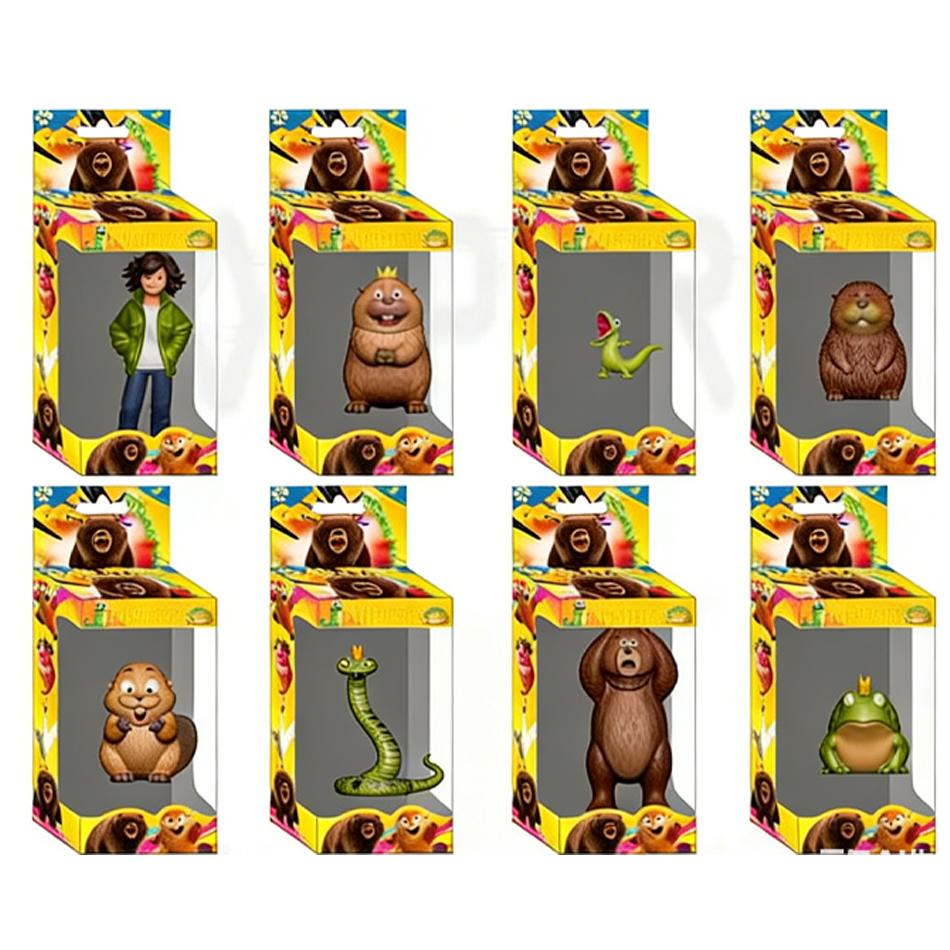 8Pcs/Box Hoppers Beaver Transformation Plan Series Action Figures Cute Cartoon PVC Model Toy Gift for Kids
