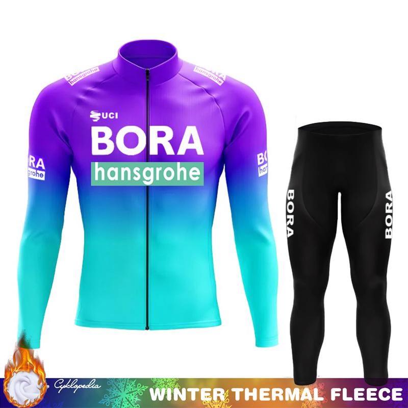 Mtb Clothing Men Winter Cycling Jersey Thermal Fleece UCI BORA Road Bicycle Bikes Jumper Clothes Man Termal Men's Pants Bib