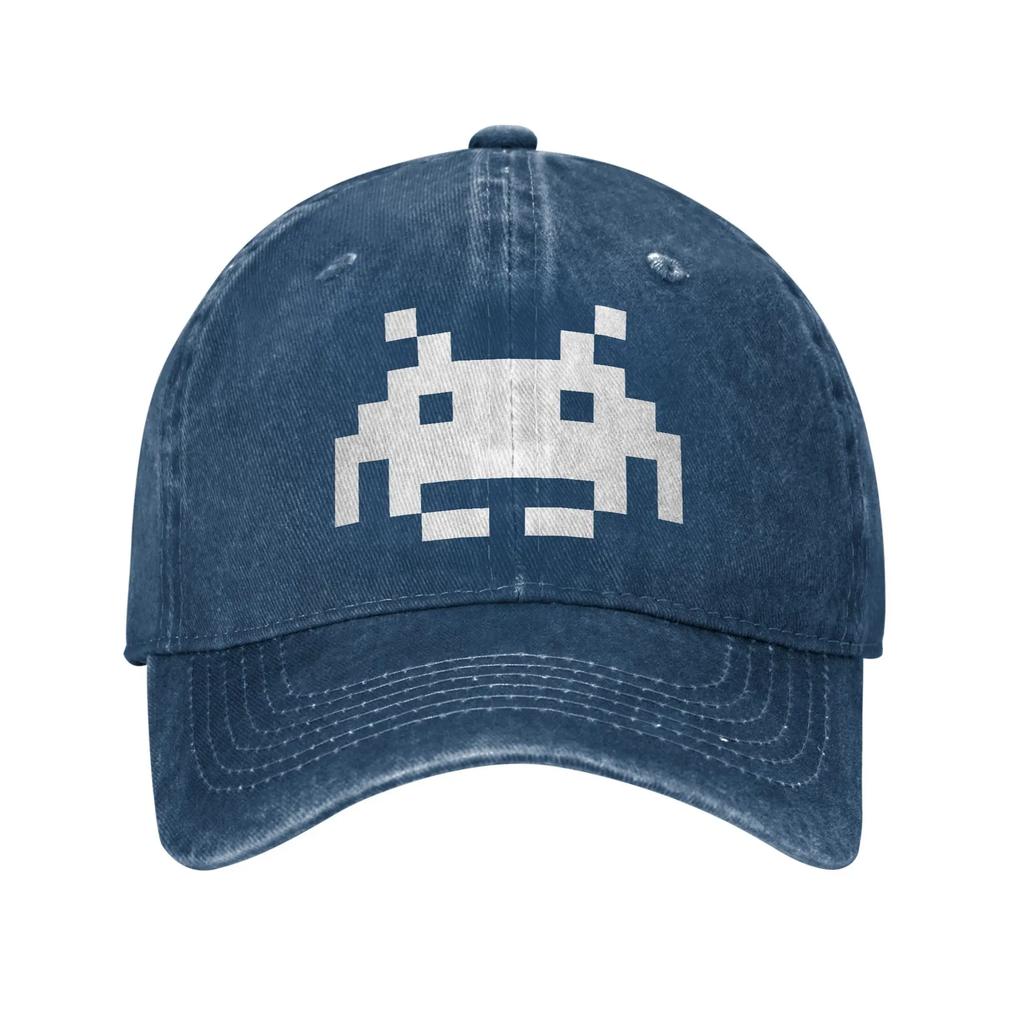 Washed Baseball Cap Space Invaders Summer Trucker For Unisex Unisex Shooting Video Game Print Kpop Sun Baseball Caps