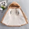 2023 New Thick Keep Warm Winter Girls Jacket Detachable Hat Plush Collar Hooded Coat For Kids 4 Color Children Birthday Present