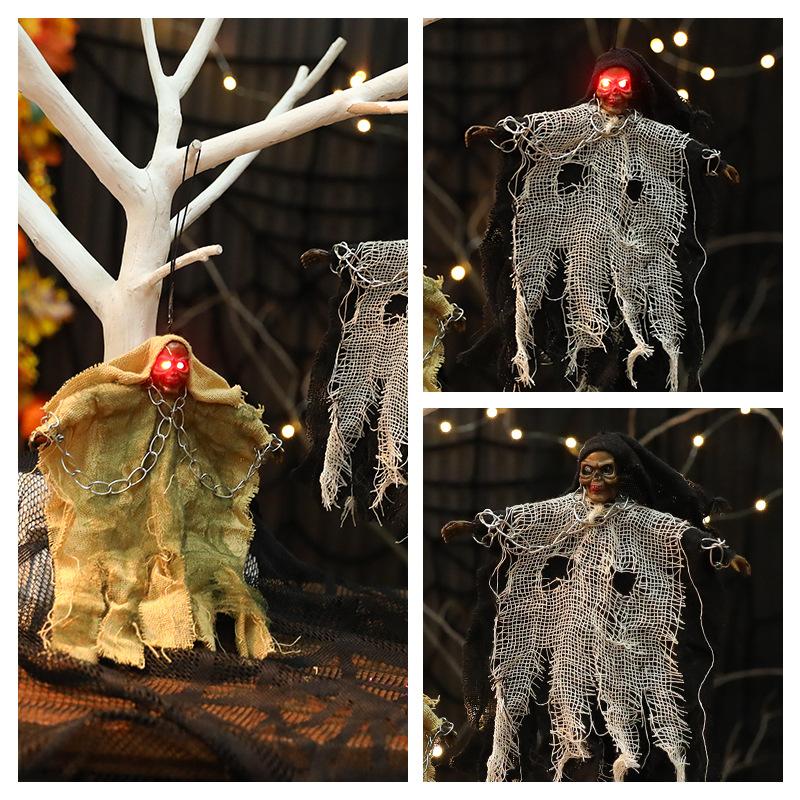 New Style, Halloween Hanging Ghost, Iron Chain Hanging Ghost, Glowing Skeleton, Hanging Ghost, Halloween Decoration Hanging Ornament, Party Decoration