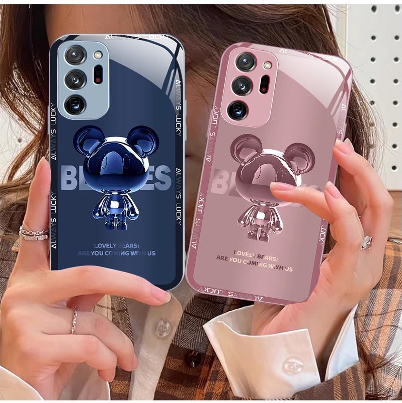 Чехол Bear Metal Liquid для Samsung A04S A03Core A04 Cartoon Trendy Brand 20Ultra Glass & Premium Sense