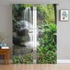 Тюлевые шторы с водопадом, садом, джунглями, балконная комната, модная прозрачная занавеска с принтом, гостиная, окно, современный декор