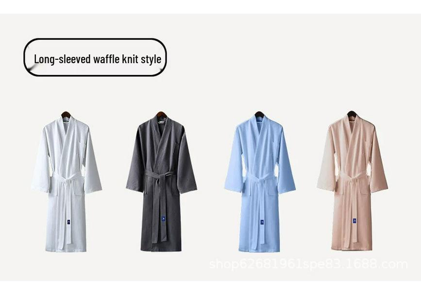 Unisex Quick-Dry Waffle Bathrobe for Home, Hotel, or Spa