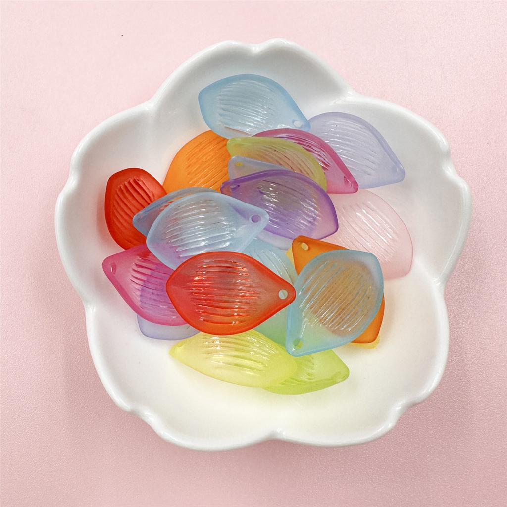 16*25 мм Изысканный головной убор Акриловый лист лотоса разбросанные бусины 20 шт. Материал полупрозрачные серьги Ювелирные аксессуары DIY Цветочный букет ручной работы