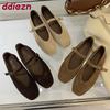Мода Мода Ремешок с пряжкой Женские балетки Мэри Джейн Повседневная женская обувь с мелким вырезом Женские балетки с обувью Весна Лето Новинка 2025