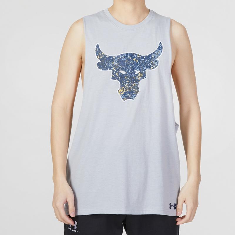 Under Armour Мужская майка Project Rock Brahma Bull 'Серо-синяя' 1371215-011