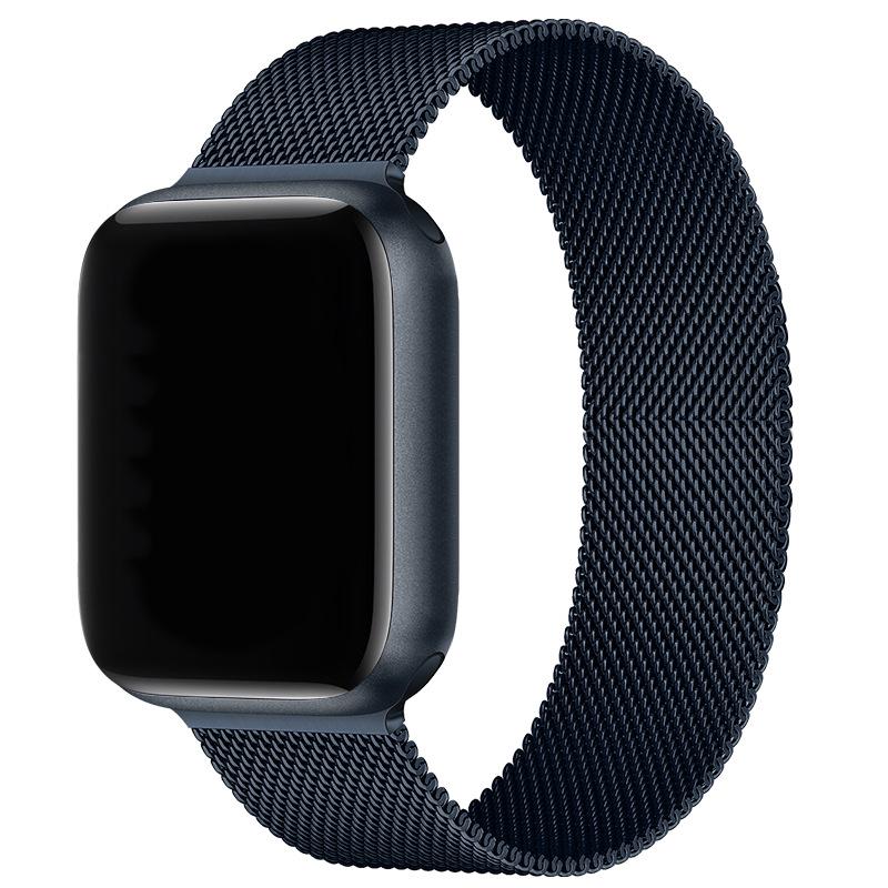 Совместим с Apple Watch S10 Магнитный стальной миланский ремешок для iWatch 5-9 SE.