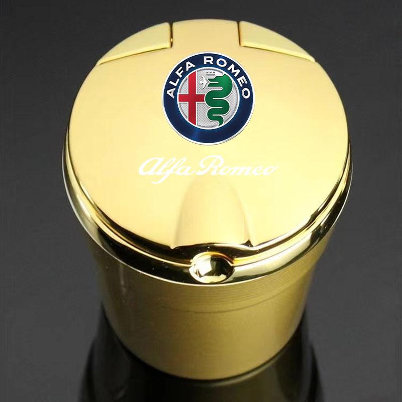 Car Ashtray with Led Light with Cover Inside The Multi-function For Alfa Romeo giulietta 159 mito giulia stelvio 147 AccessoriesZZ8