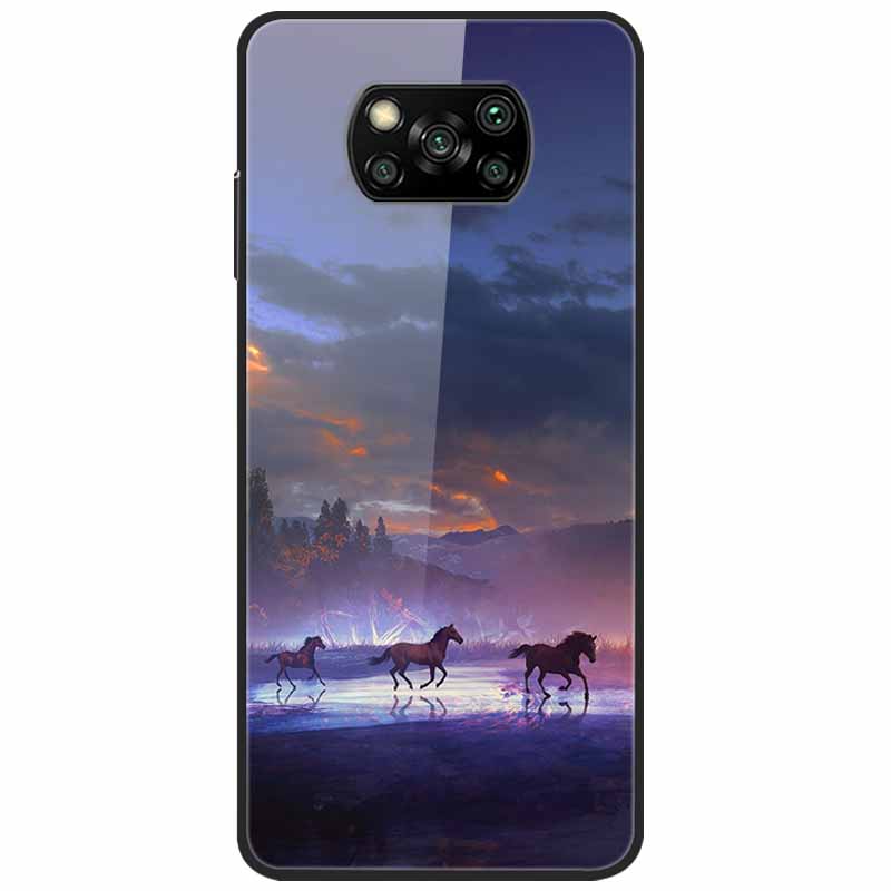 For Poco X3 Pro Case Fashion Cute Tempered Glass Luxury Coque Covers for Xiaomi Poco X3 NFC Cases PocoX3 X 3 Bumper Protector