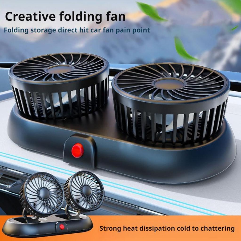 Car USB Fan,Powerful Dashboard Electric Car Fan,360 Degree Rotatable Car Fan,ortable Vehicle Cool Fan,Low Noise Strong Dashboard Cool Circulator Fan